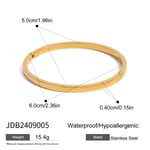 Colore oro / 1 pezzo semplice classico stile geometrico forma bracciale da donna in acciaio inossidabile placcato Colore oro  